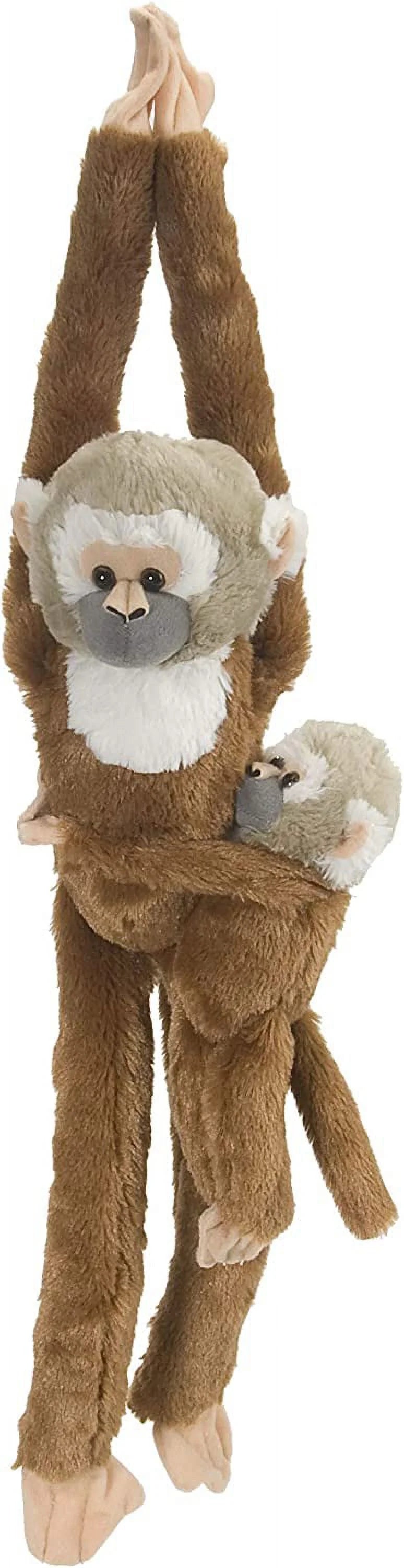 Squirrel Monkey w/baby Plush Stuffed Animal, Hanging 20 Inches S52641