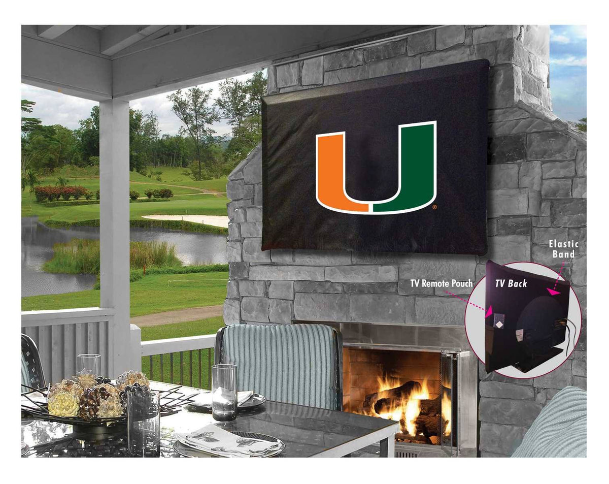 Black Breathable Water Resistant Vinyl TV Cover O649405