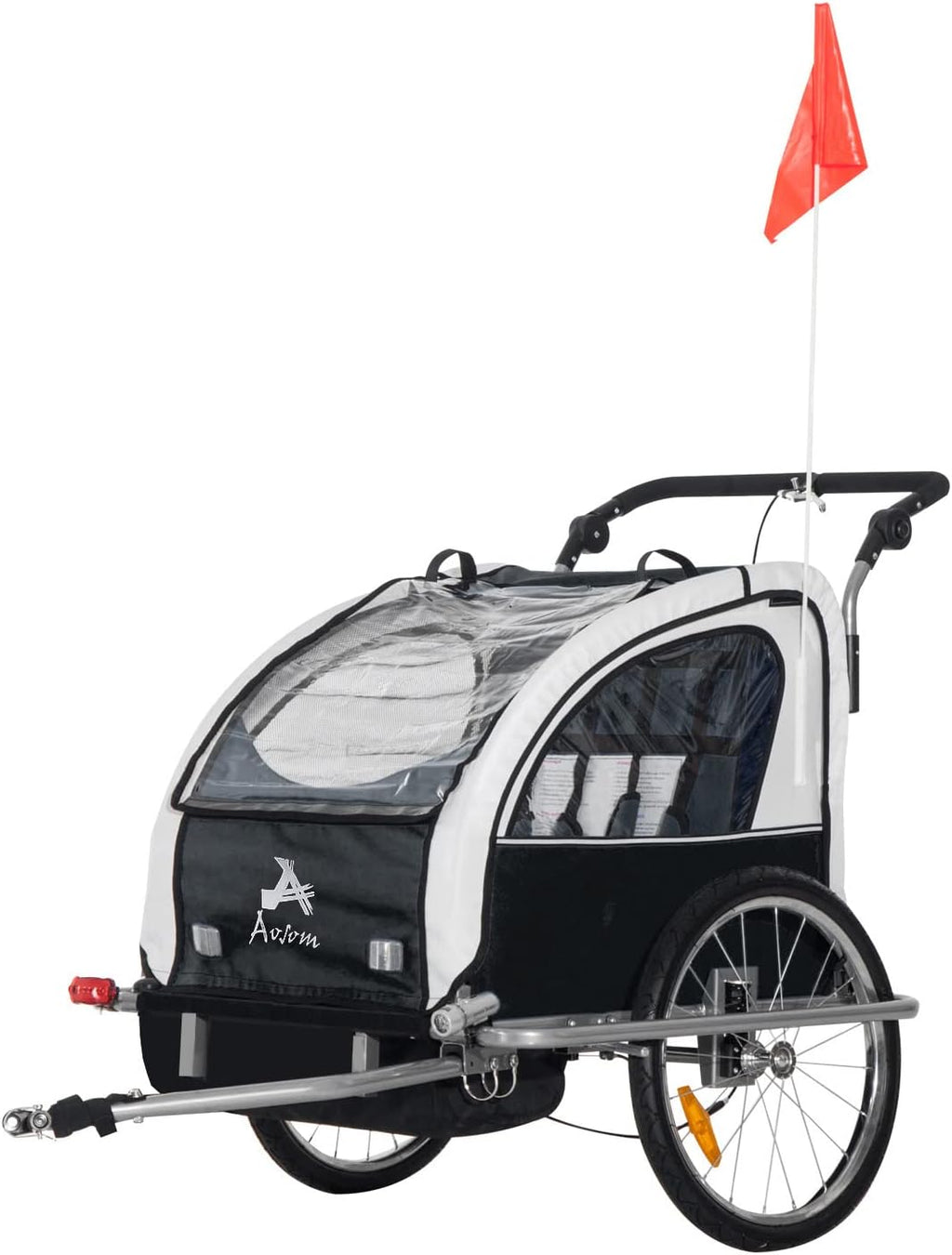 Double Child Two-Wheel Bicycle Cargo Trailer with 2 Harnesses Y227