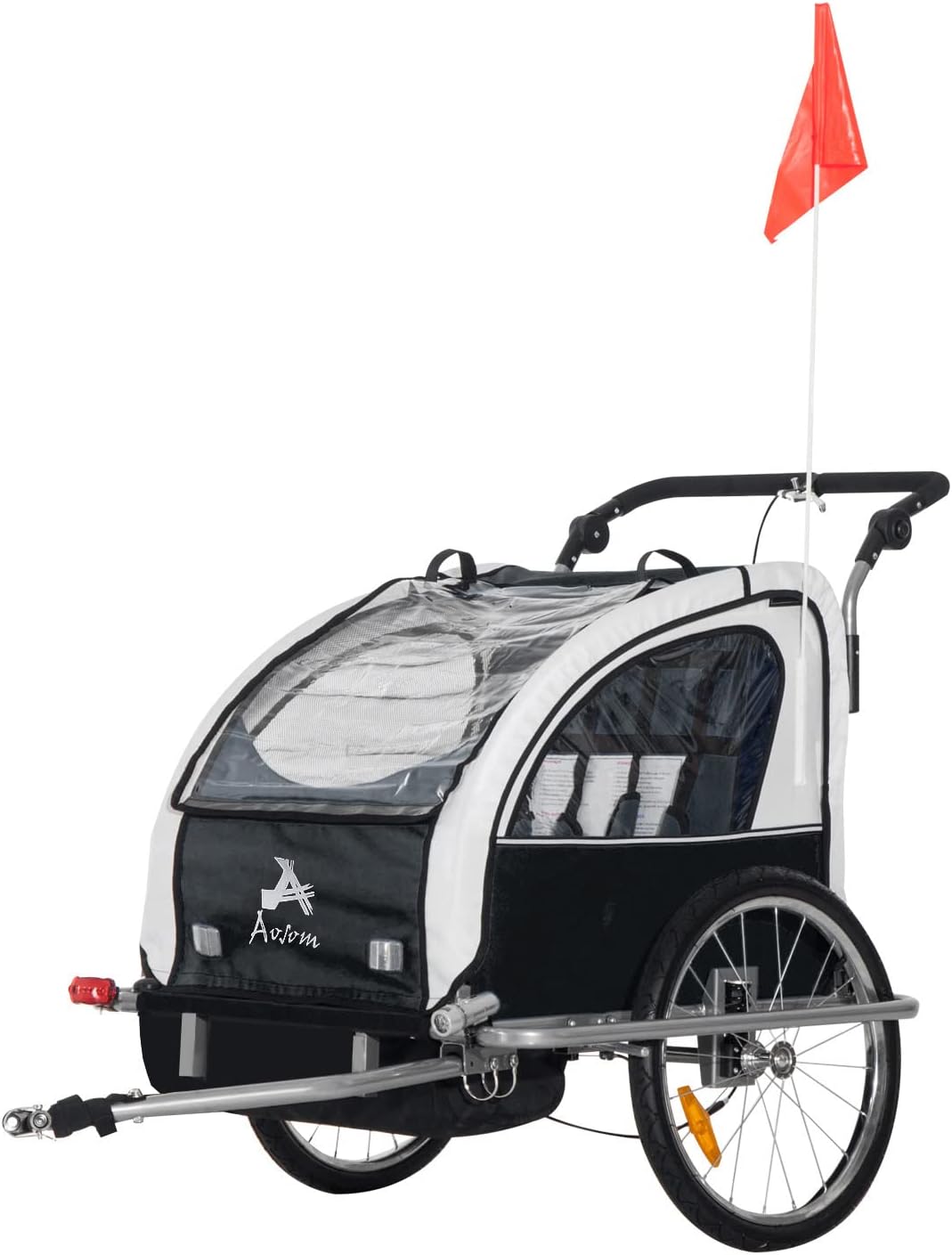 Double Child Two-Wheel Bicycle Cargo Trailer with 2 Harnesses Y227