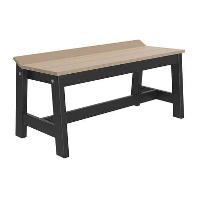 Weatherwood/Black Plastic Picnic Bench B51484
