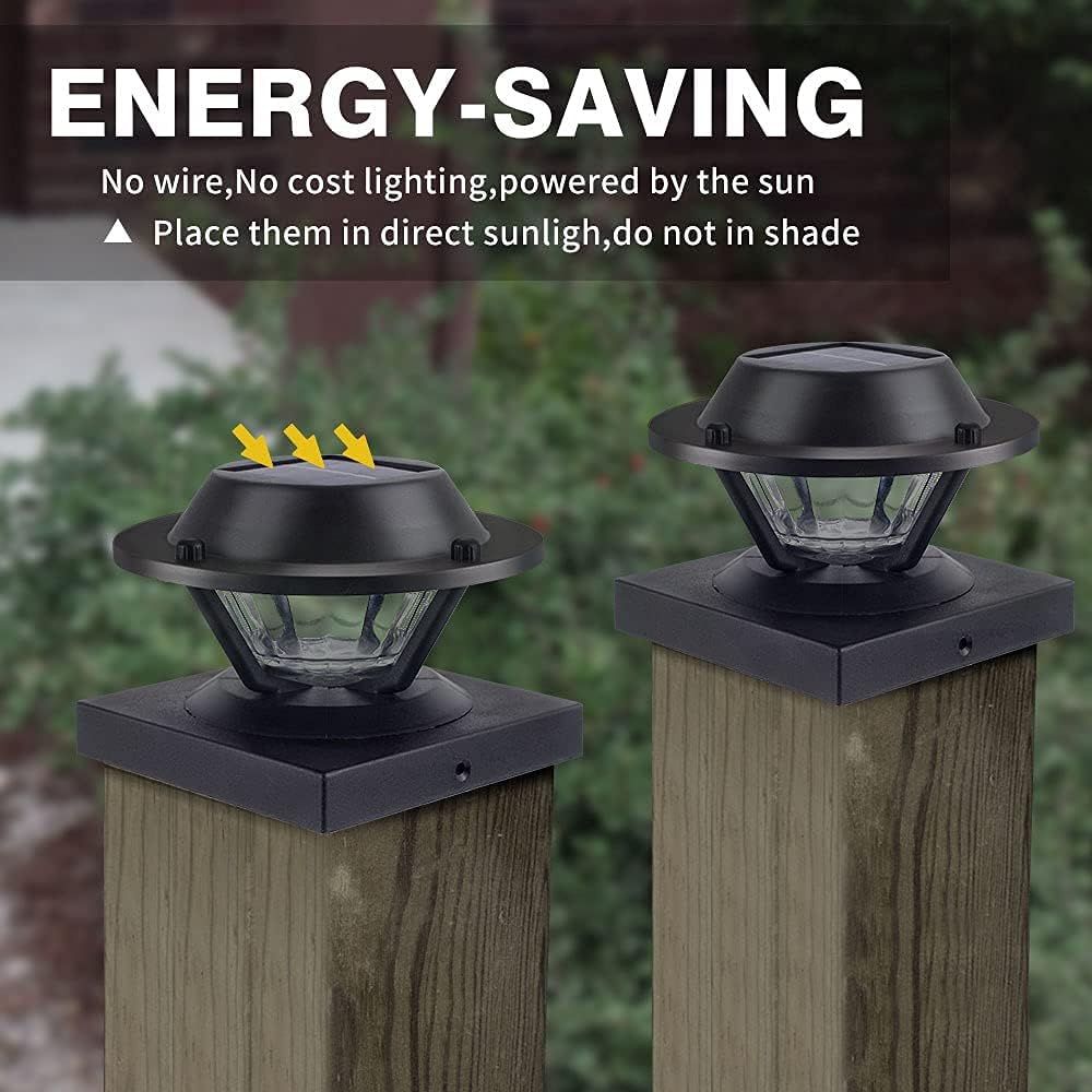2 Pack Black Solar Post Lights M90049
