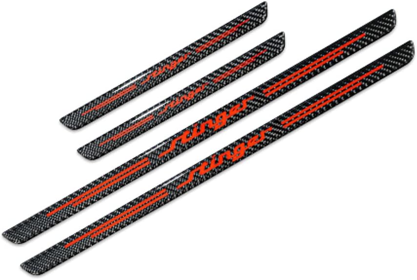 4PCS Carbon Fiber Door Entry Guards Sill Scuff Cover Panel Step Protector Sticker I2437