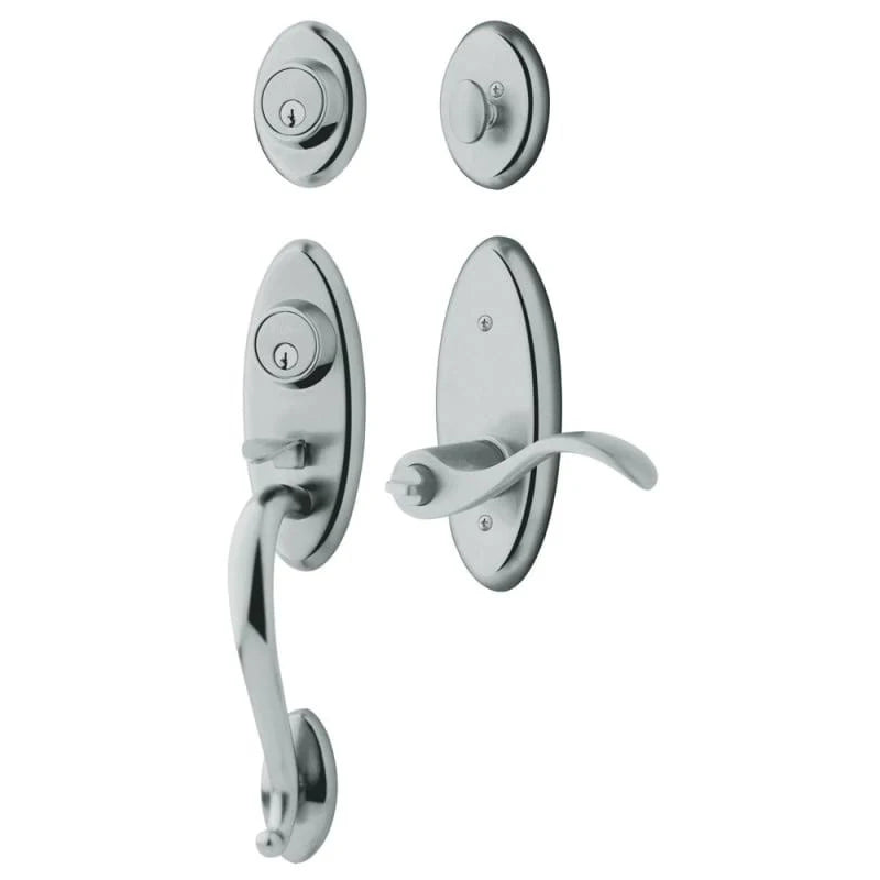 Polished Chrome Double Cylinder Handleset with Wave Lever G913581