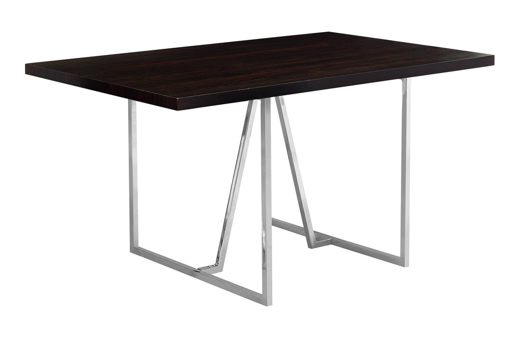Cappuccino Chrome Metal Dining Table G2315