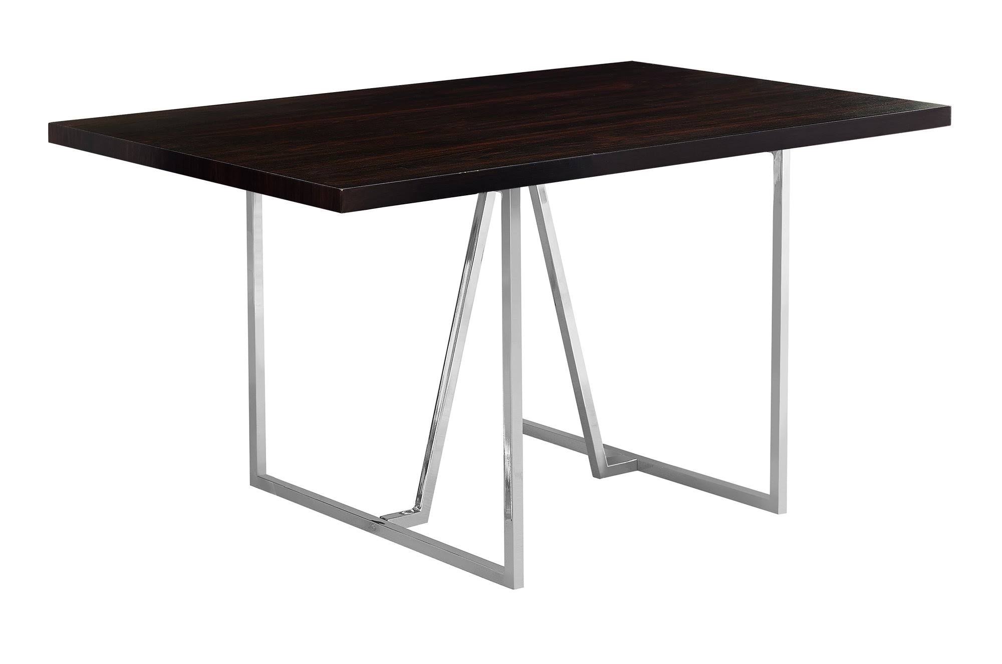 Cappuccino Chrome Metal Dining Table G2315
