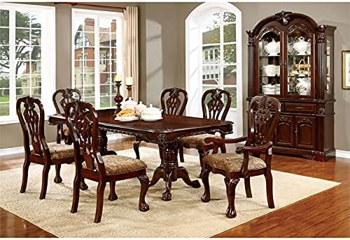 Brown Cherry Wood Padded Dining Chair (Set of 2) C840309