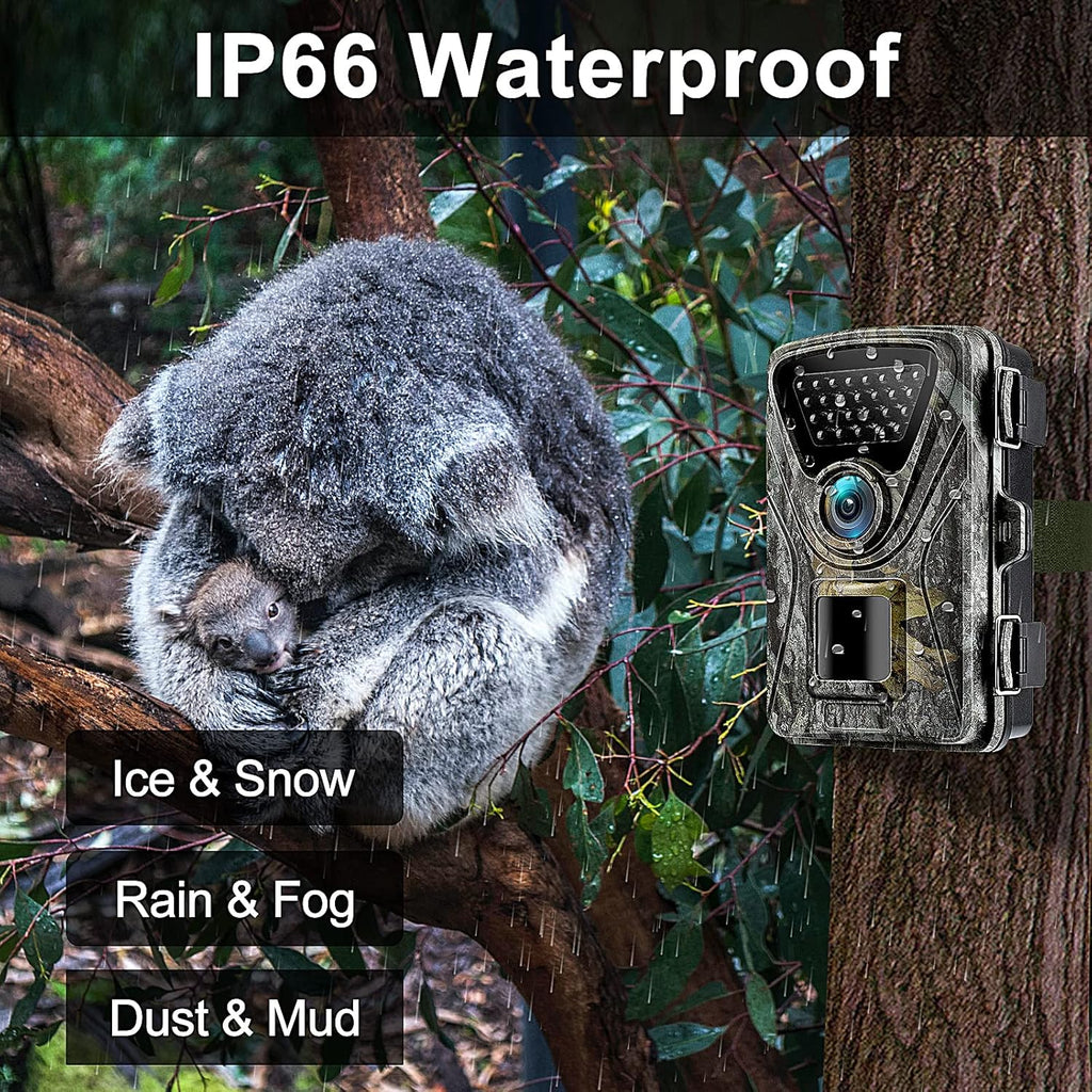 2.7K 28MP Trail Camera with Night Vision, Waterproof IP66, Pack of 2 H619442