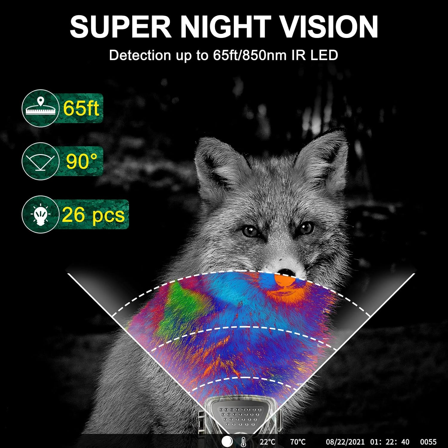 2.7K 28MP Trail Camera with Night Vision, Waterproof IP66, Pack of 2 H619442