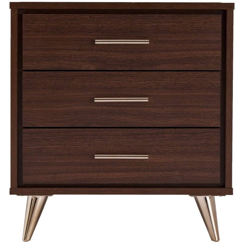 Walnut Bedside Table with Drawers P784019