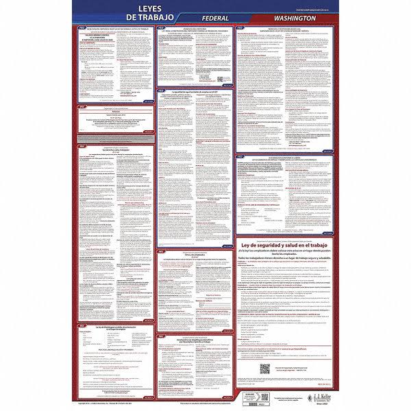 Fed/STA Wa Labor Law Poster 26inH 1yr K5708