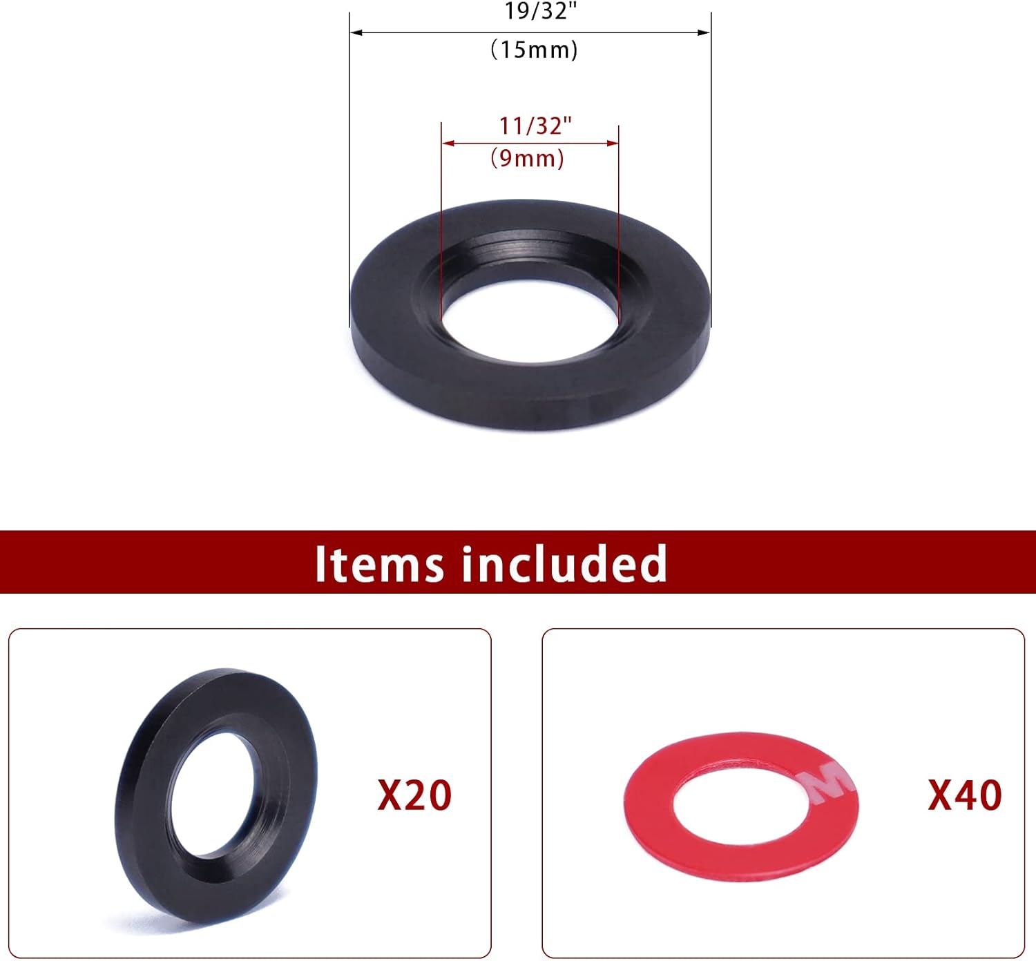 20Pack Cable Railing Kit Black Protector Sleeve Adhesive Grommet for 1/8 5/32 3/16 Wire Rope Wood Metal Posts T316 Stainless Steel T72107