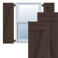 16-1/8x22 x 66x22 PVC Board and Batten Shutters, Raisin Brown (Per Pair) V246800