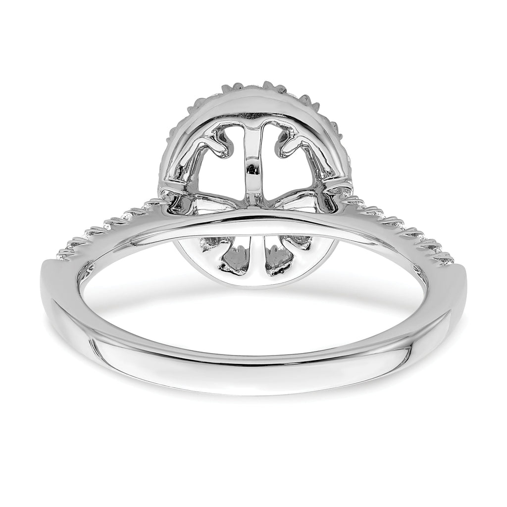 14K White Gold Oval Halo Engagement Ring N700876
