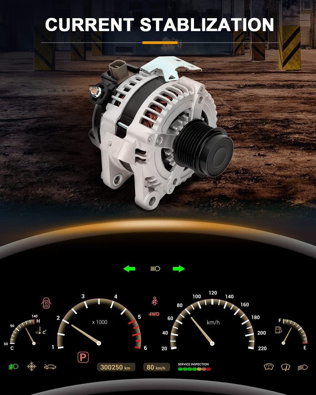 Alternator for Pontiac Vibe 2009-2010 Toyota Camry 2007-2009 Toyota Matrix 2009-2013 X3996