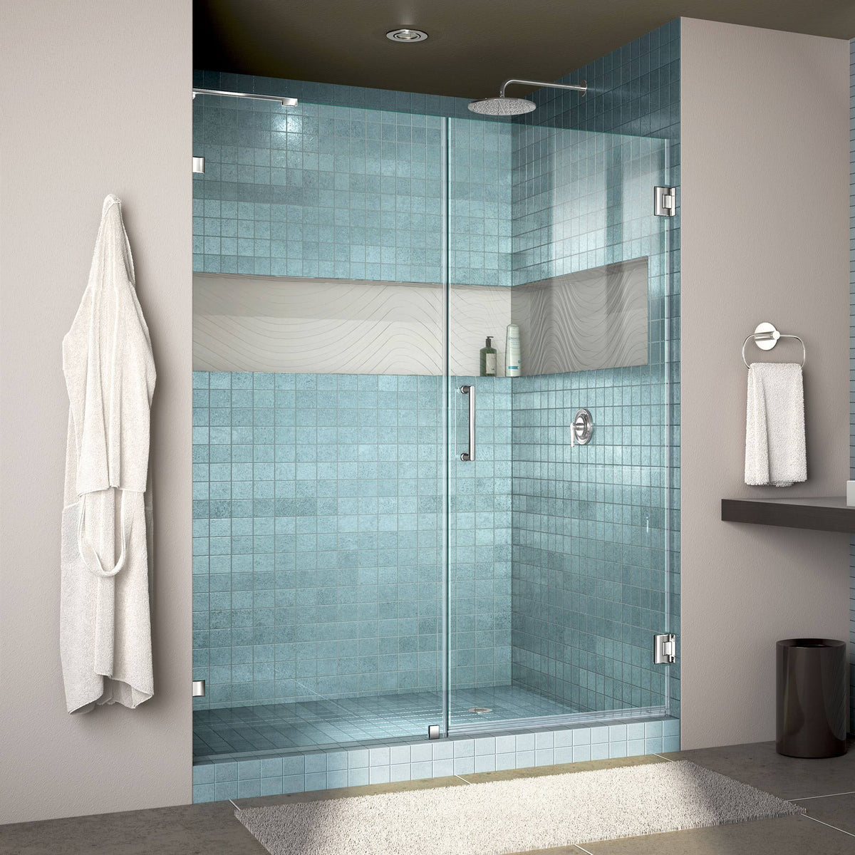 Chrome Frameless Hinged Shower Door T859280