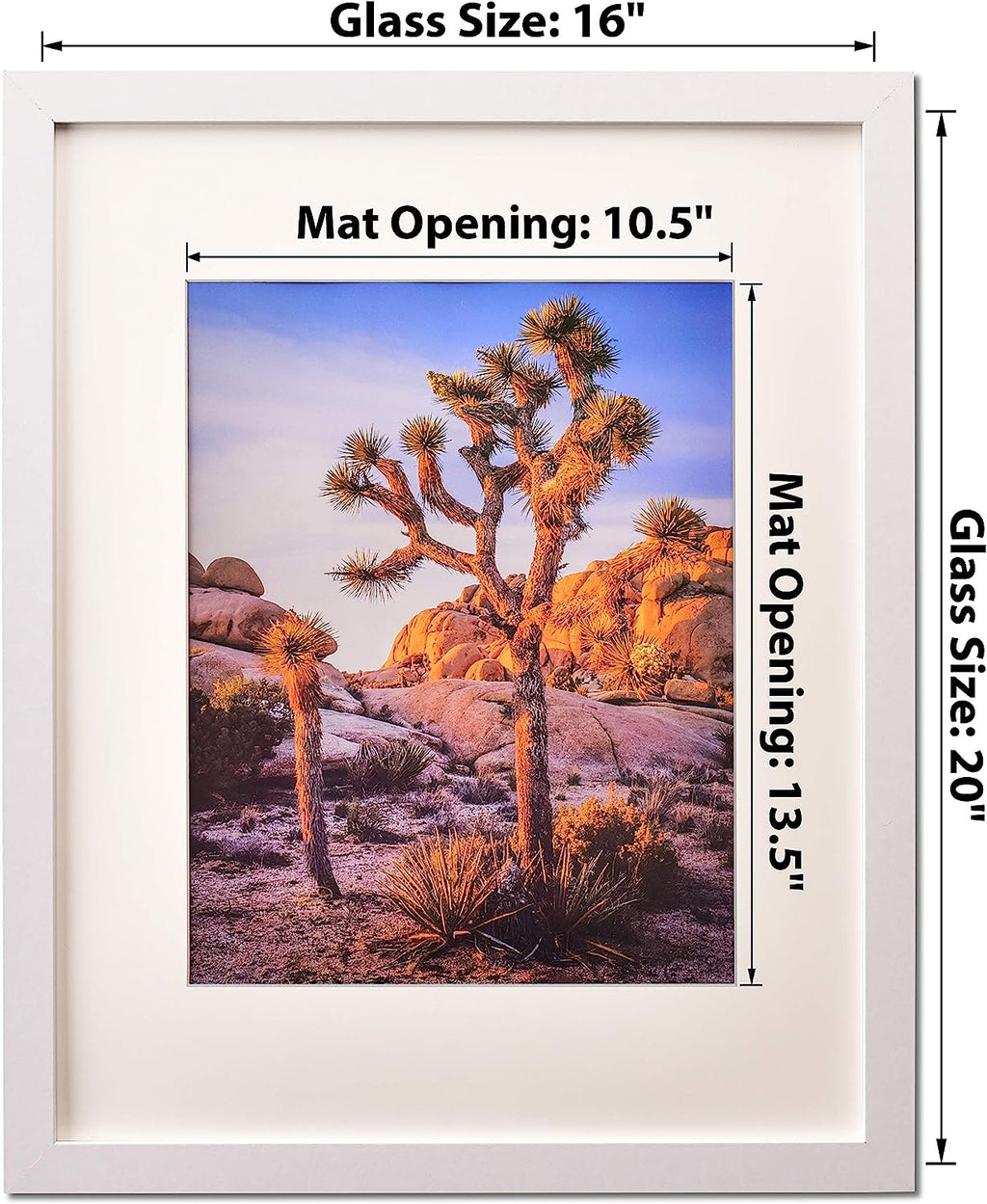 White 16x20 inches Wall Poster Frame Matted to 11x14 inches with Polystyrene Glass – 2 Pack M484889