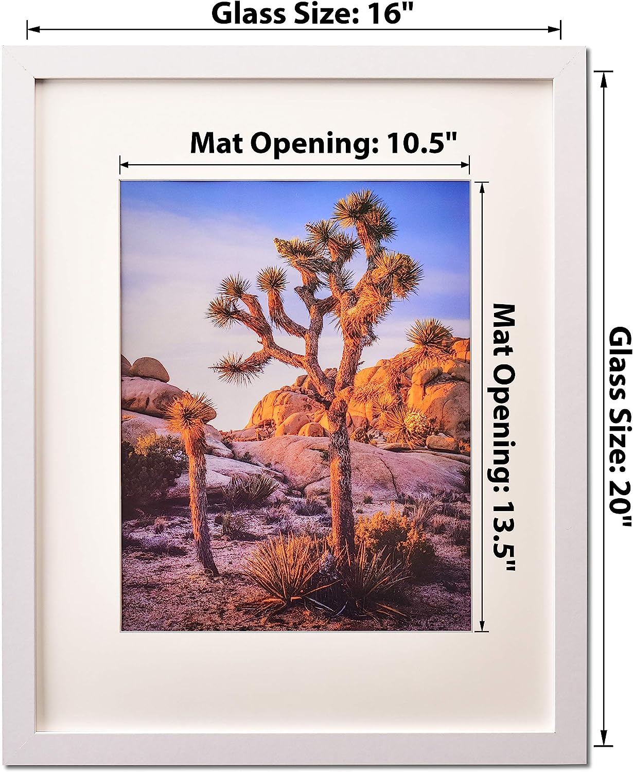 White 16x20 inches Wall Poster Frame Matted to 11x14 inches with Polystyrene Glass – 2 Pack M484889