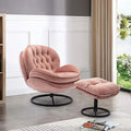 Velvet Swivel Accent Chair with Ottoman Set C5756