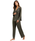 Avocado/Antique Rose Long PJ Set C37630