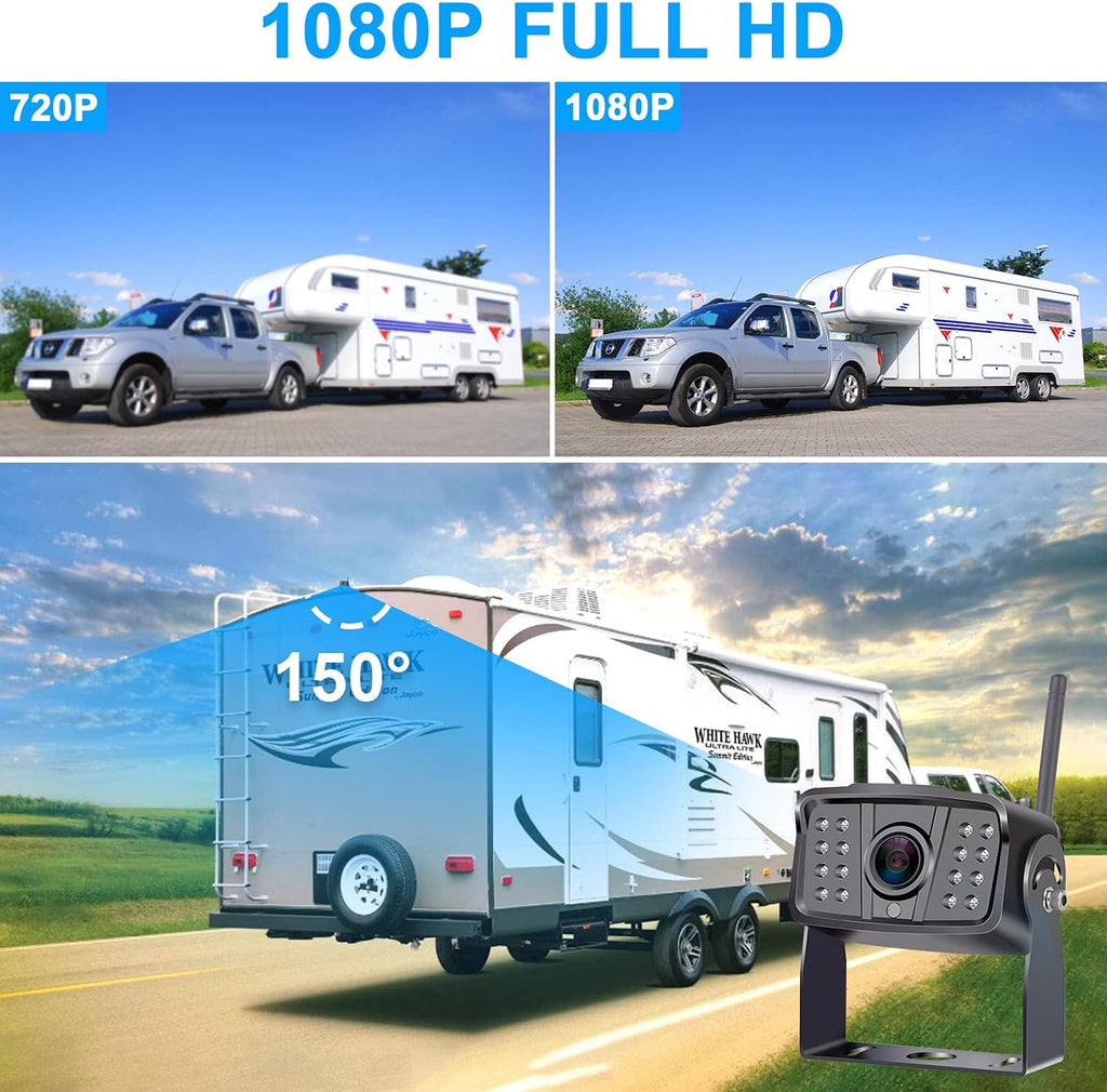 Wireless 4 Rear View Cameras with 7" Monitor for RVs E44569