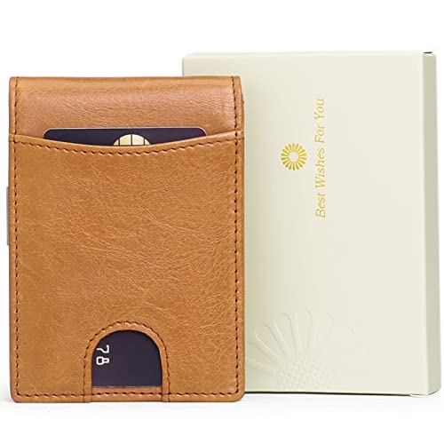 Slim Leather Bifold Wallet with Money Clip RFID K85396