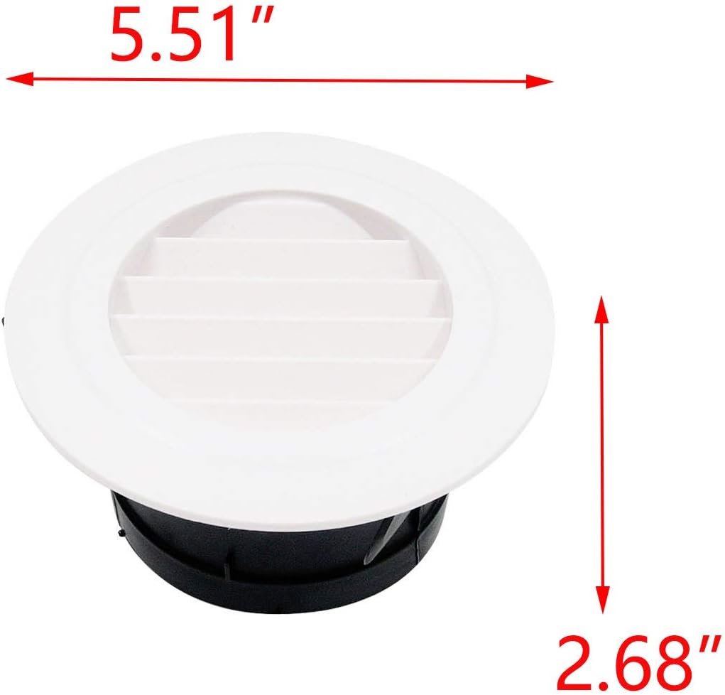4PCS Round Plastic Air Vent Ceiling Vent Cover 94mm Pack of 2 L27724