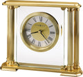 Brushed Solid Brass Table Clock with Glass Crystal P520610