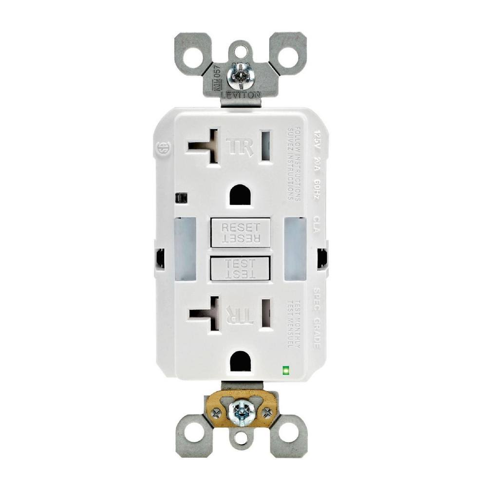 White 20 Amp Tamper Resistant GFCI Outlet (10-Pack) N25346