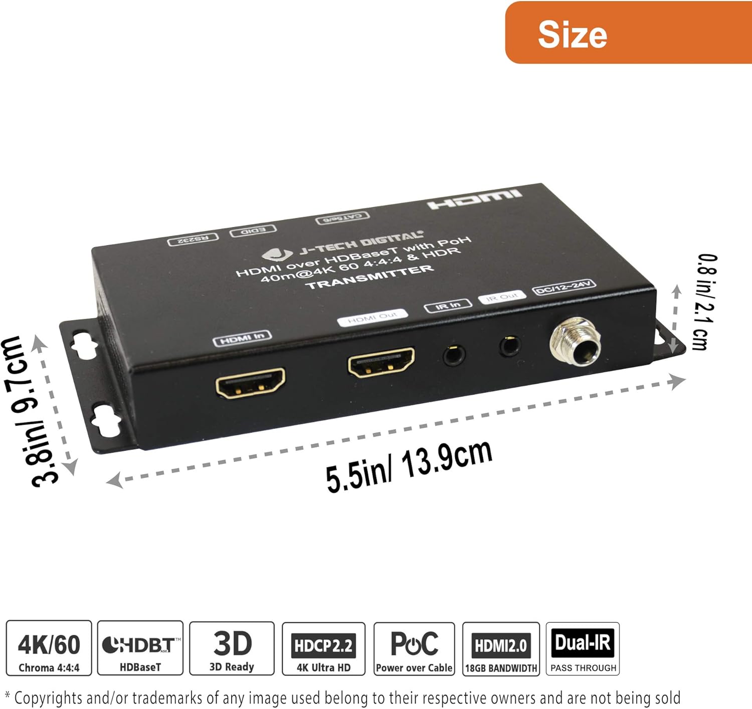4K HDMI 2.0 Extender with Local Loop Out & Dual Outputs X25007