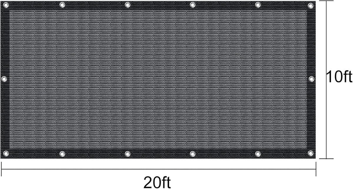 Black Heavy-Duty Mesh Tarp 10ftx20ft Pack of 2 B657