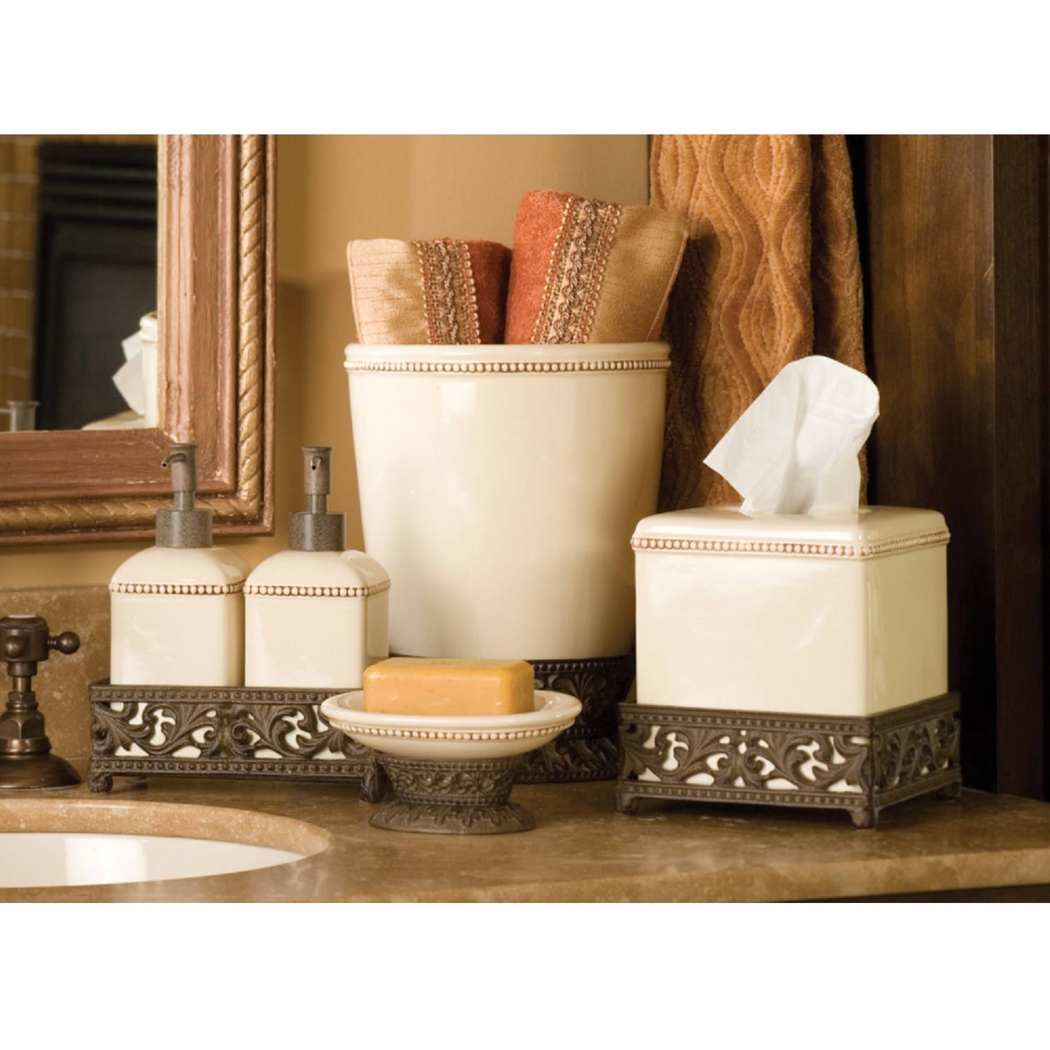 Cream Waste Basket T169