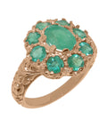 18k Rose Gold Natural Emerald Statement Ring T9730