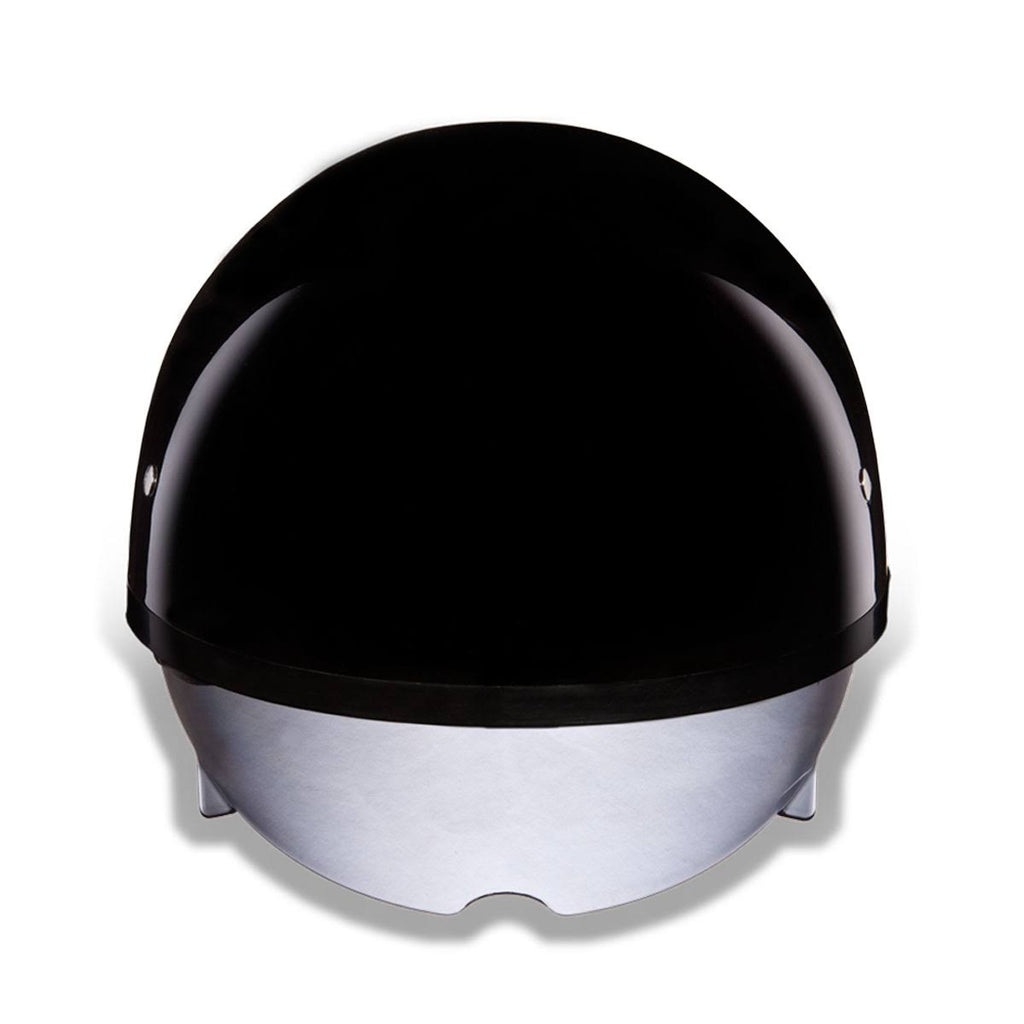 Hi-Gloss Black Half Helmet with Inner Shield H266