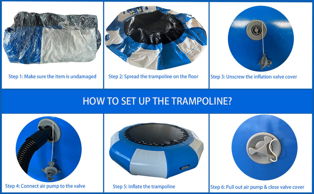 6.5ft Inflatable Water Trampoline Floating Bouncer Swim Platform J417