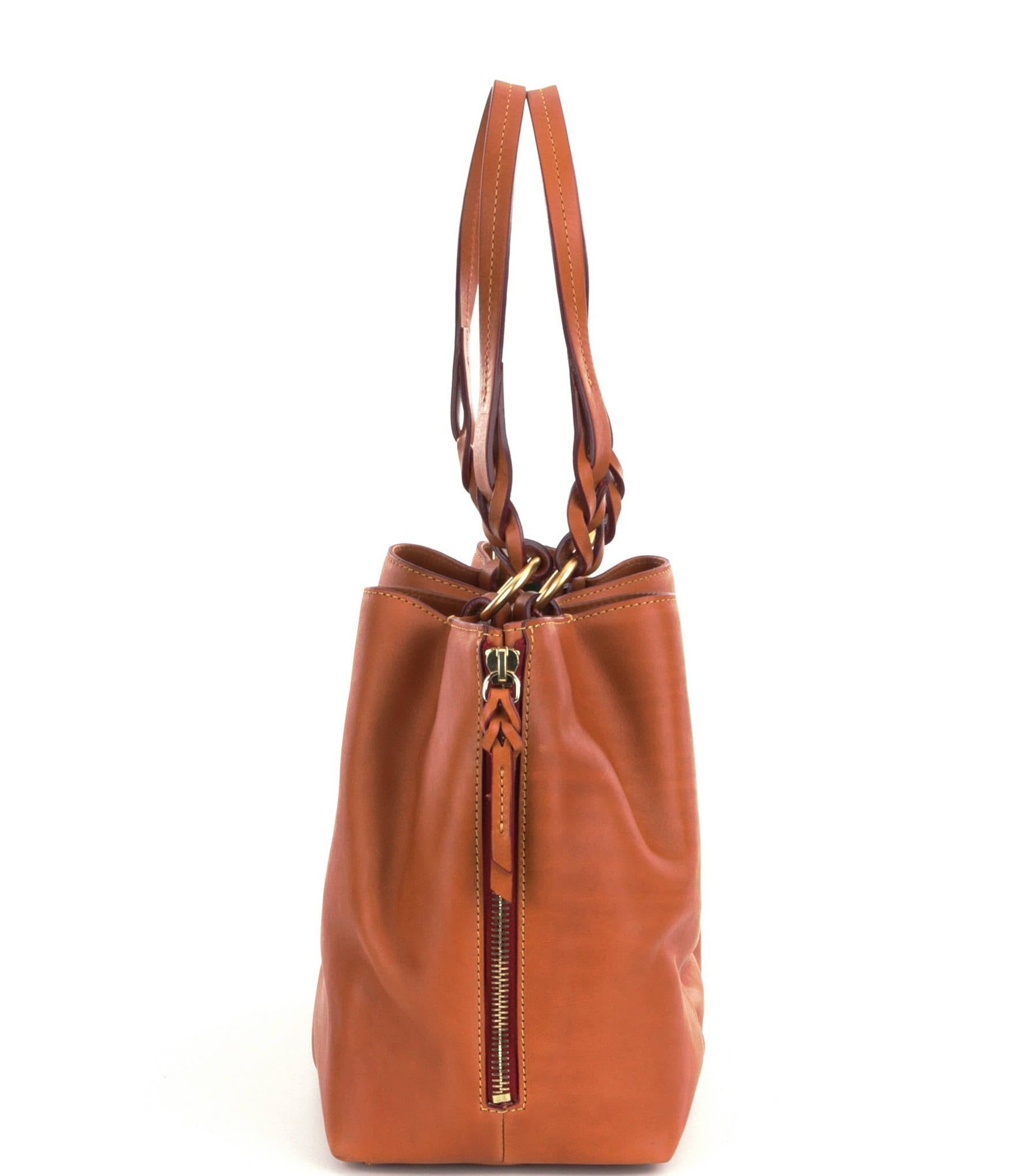 Large Zip Florentine Leather Black Bag O66971