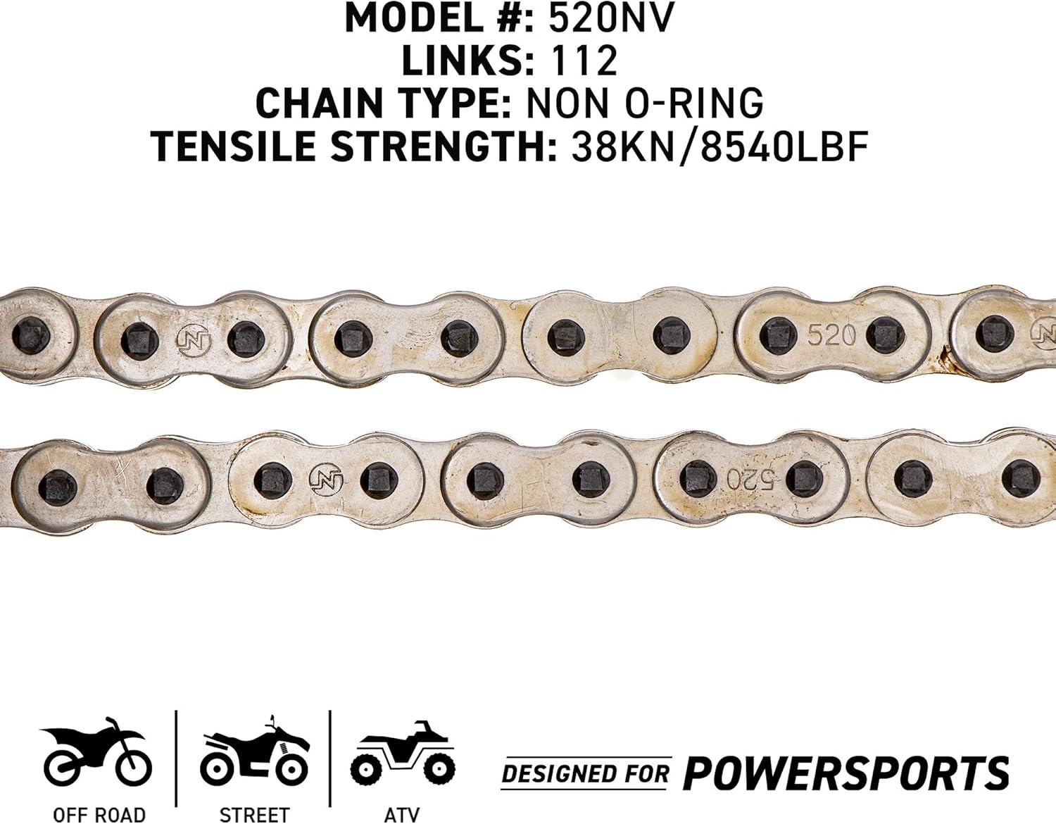 Drive Sprocket Chain Combo Front 16 Rear 47 Tooth 520NZ Standard 112 Links Pack of 2 G735