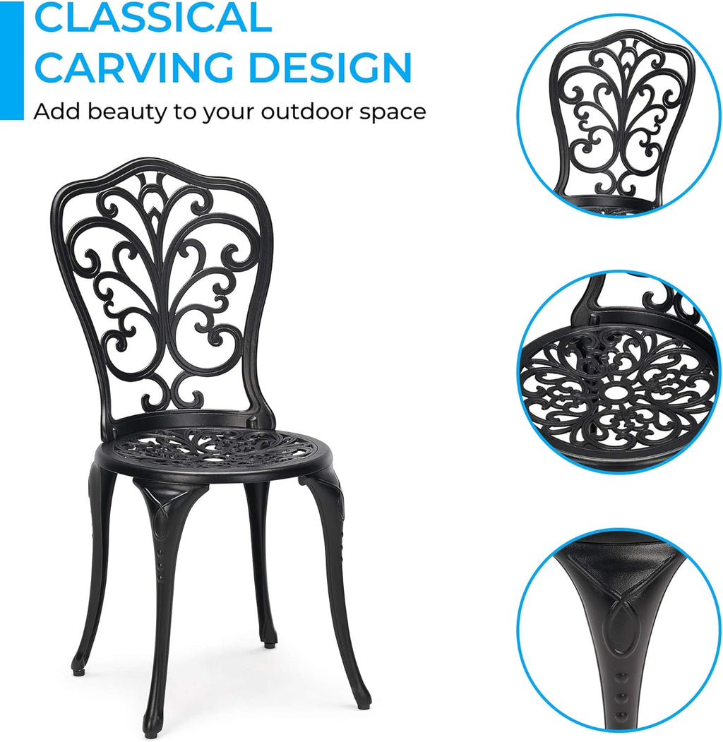 3-Piece Cast Aluminum Patio Bistro Set Black N994056