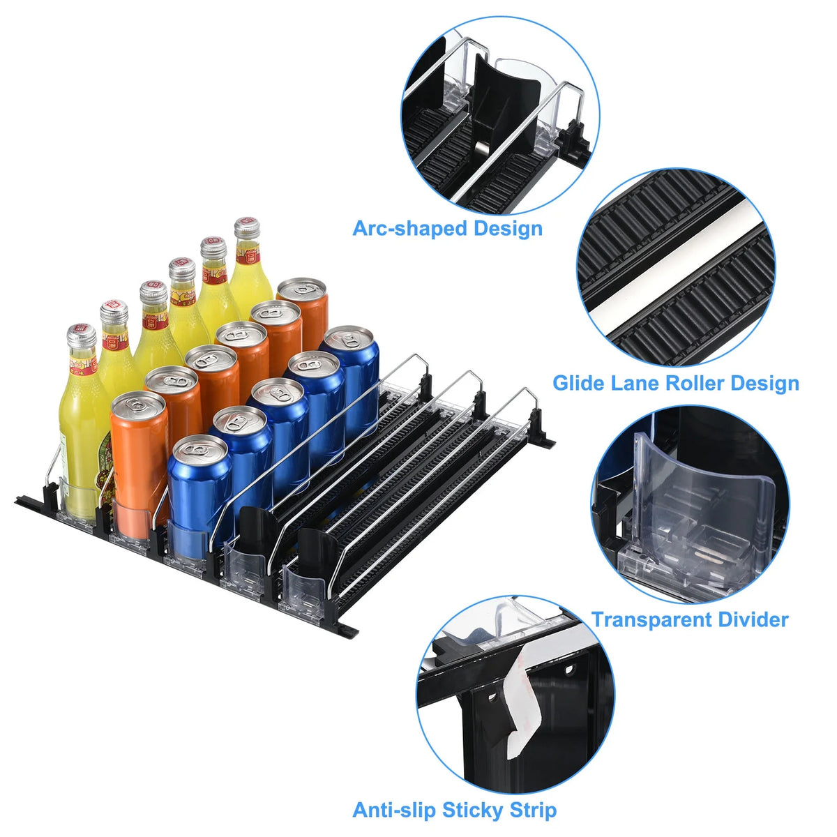 5pcs Black Soda Can Organizer E28983