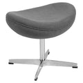 Gray Fabric Saddle Wing Ottoman Z2897