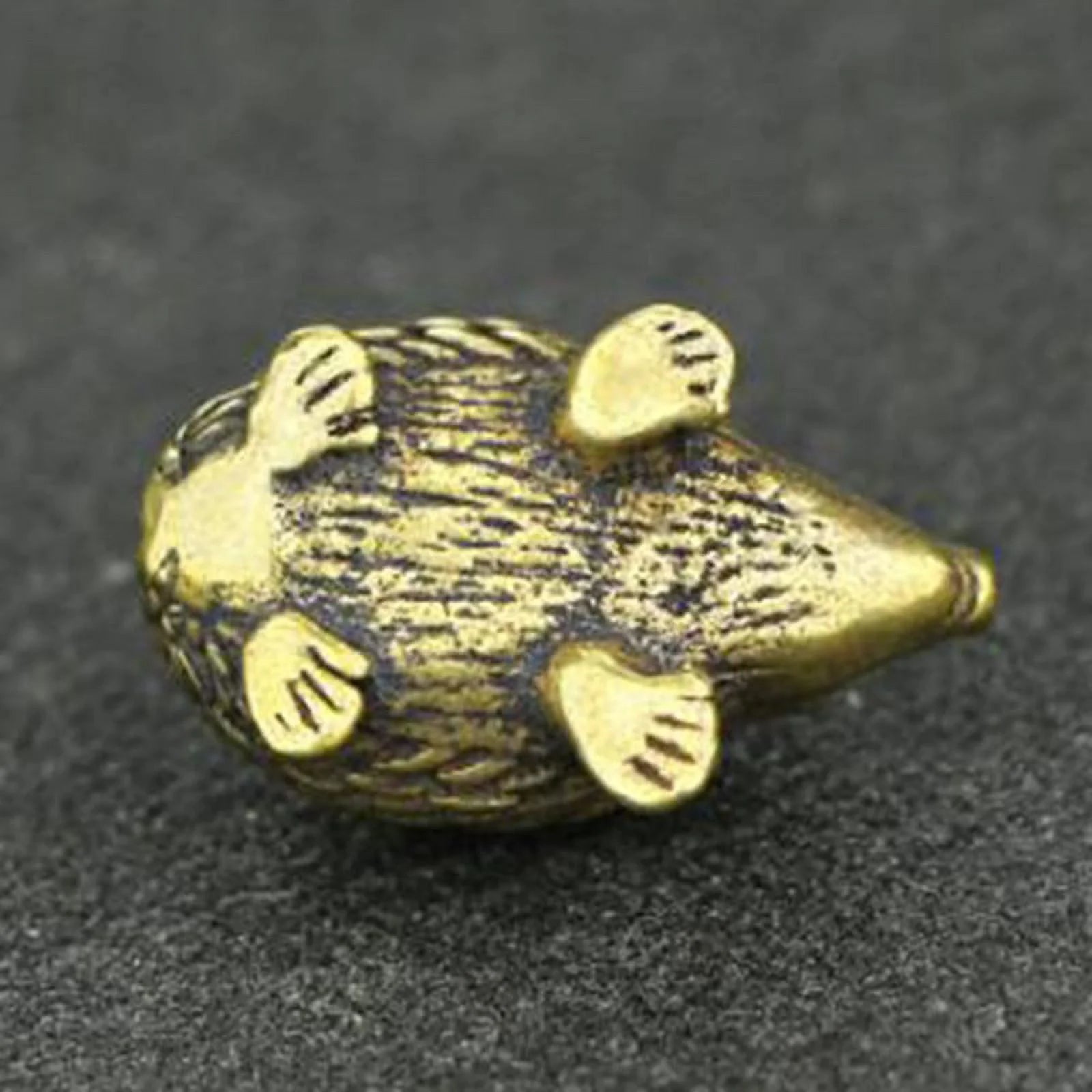 Brass Hedgehog Statue Home Decor Ornaments T4359
