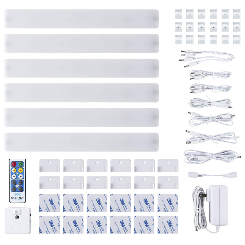 12 inch LED Under Cabinet Light Kit with 6 Bars and Remote Control, White A54573