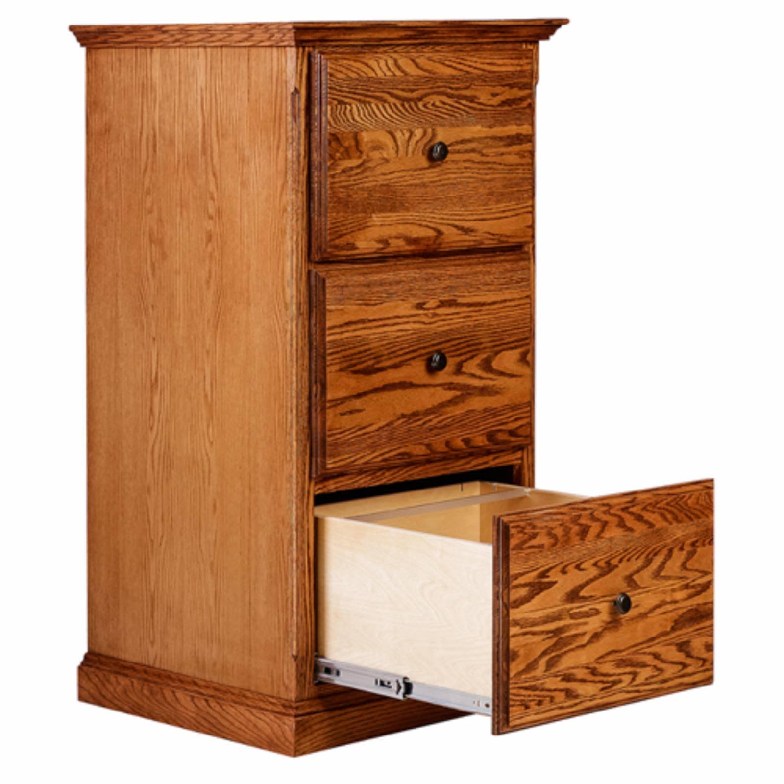 Three Drawer File Cabinet with Black Knobs Merlot Oak H676