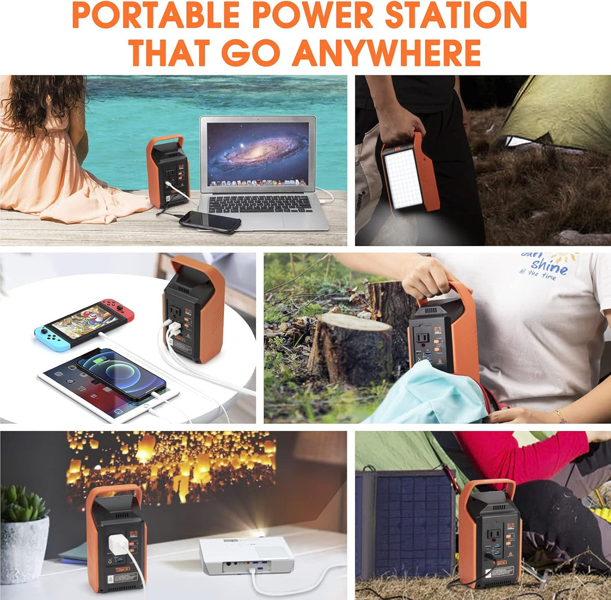 83Wh Portable Power Station with 110V AC Outlet Peak 120W Battery Backup A58778