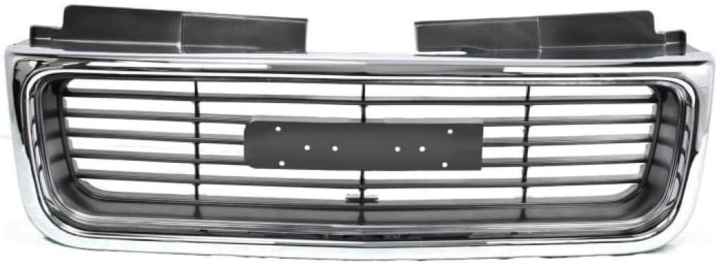 Chrome Shell Grille Assembly with Painted Silver/Gray Insert for GMC Jimmy 1998-2001 K216