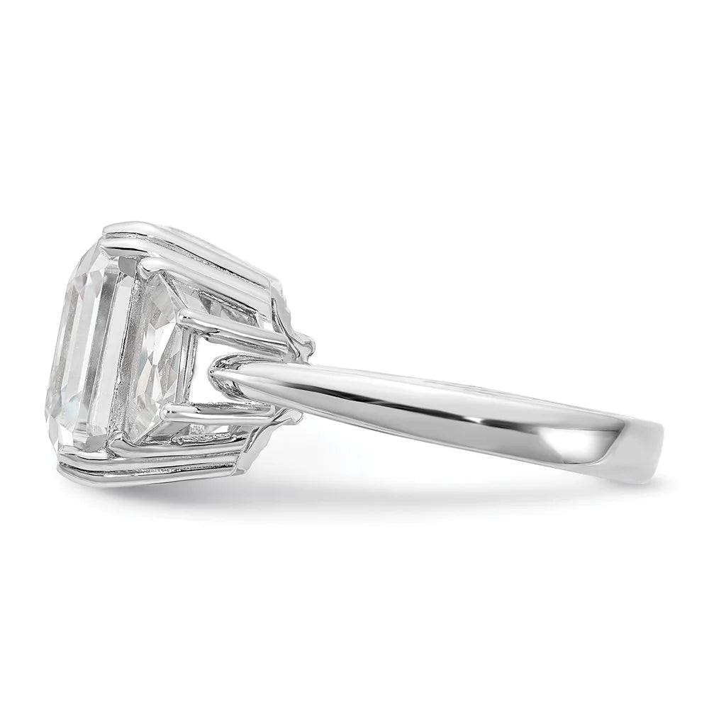 Sterling Silver CZ 3 Stone Ring D154923