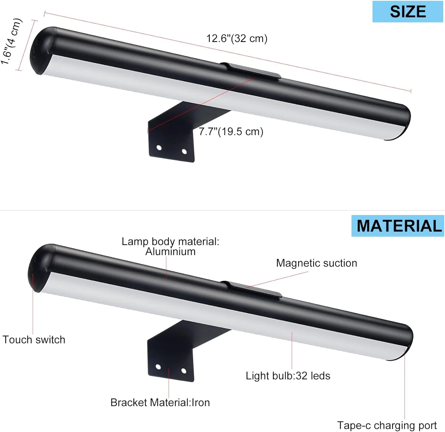 Rechargeable LED Picture Light with Metal Body T658