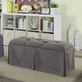 Grey Solid Wood Storage Bench F589913