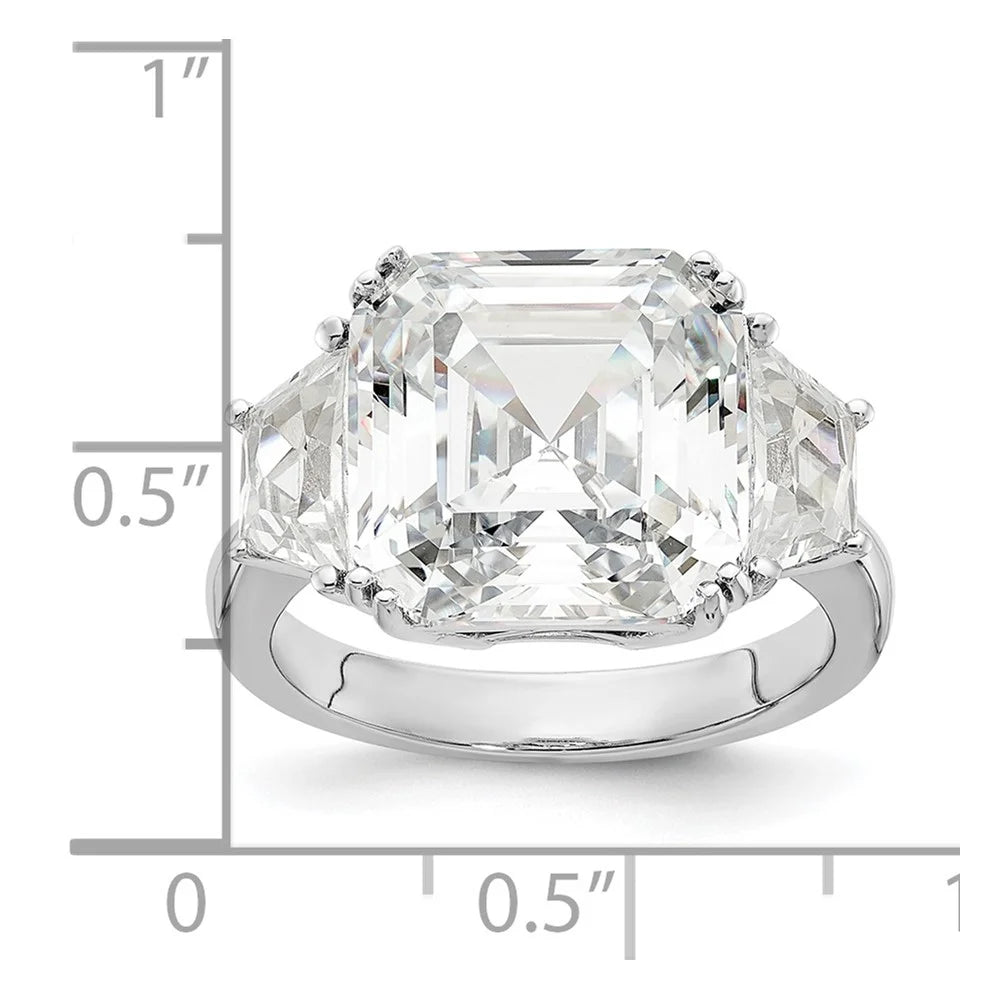 Sterling Silver CZ 3 Stone Ring D154923