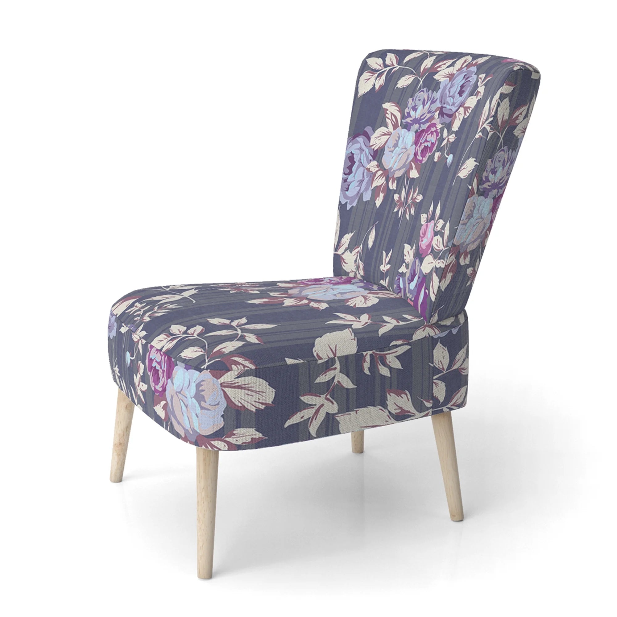 Upholstered Patterned Accent Chair and Arm Chair U108640
